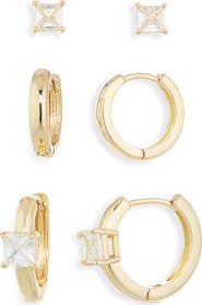NORDSTROM RACK Set of 3 Stud & Hoop Earrings