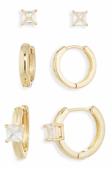 NORDSTROM RACK Set of 3 Stud & Hoop Earrings