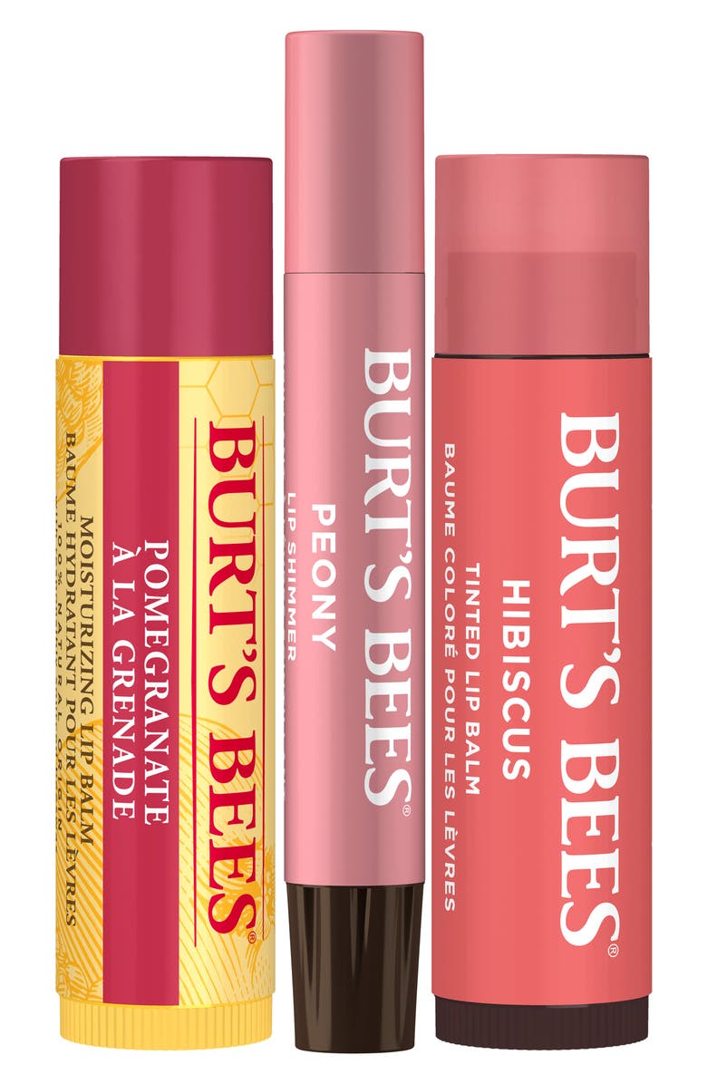 Burt's Bees Mistletoe Kiss Lip Balm & Lip Shimmer Gift Set, Alternate, color, Pink