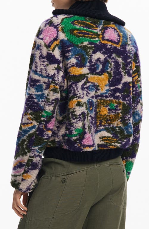 Desigual Wool Blend Woven Jacket In Black