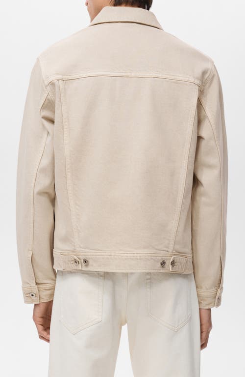 Mango Slim Fit Denim Workwear Jacket In Neutral