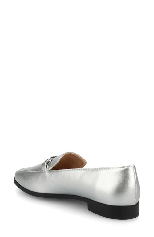 Journee Collection Women's Lacie Slide Op Tailored Loafers In Silver