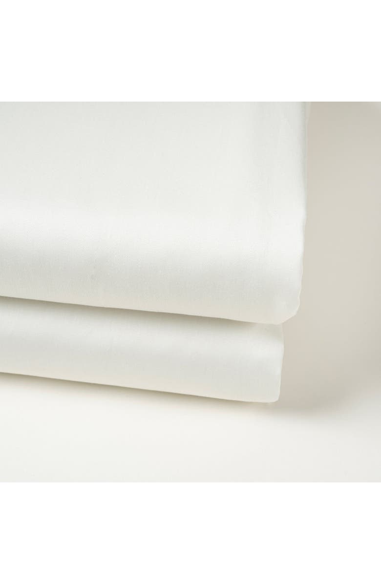 Zsa Zsa Zsu Solid 300 Tc King Size 100% Cotton Satin Flat Sheet 102X110 In, Alternate, color, Ecru