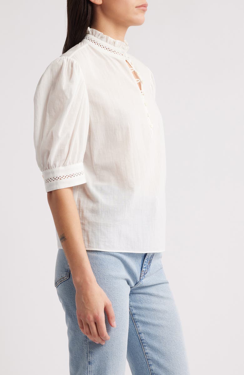 FRAME The Ruffle Collar Top, Alternate, color, White
