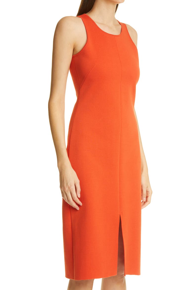 Front Slit Milano Knit dress, Alternate, color, BURNT ORANGE BURO