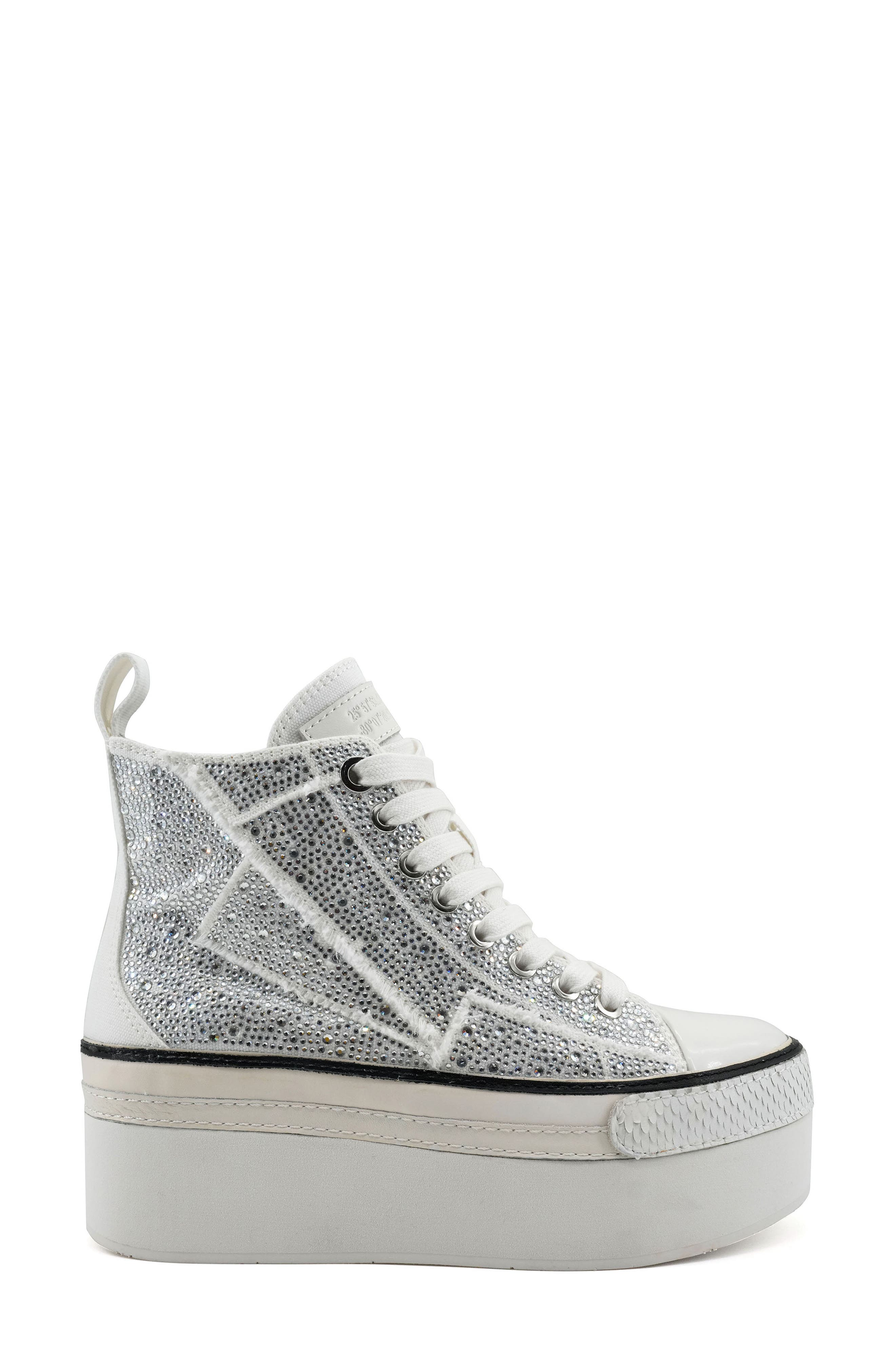 Carmensa High Top Platform Sneaker, Alternate, color, WHITE CANVAS