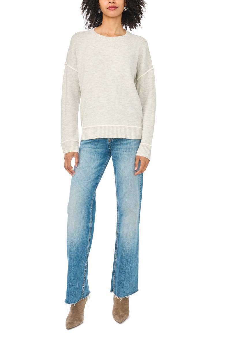 Contrast Sweater, Alternate, color, SILVER HEATHER