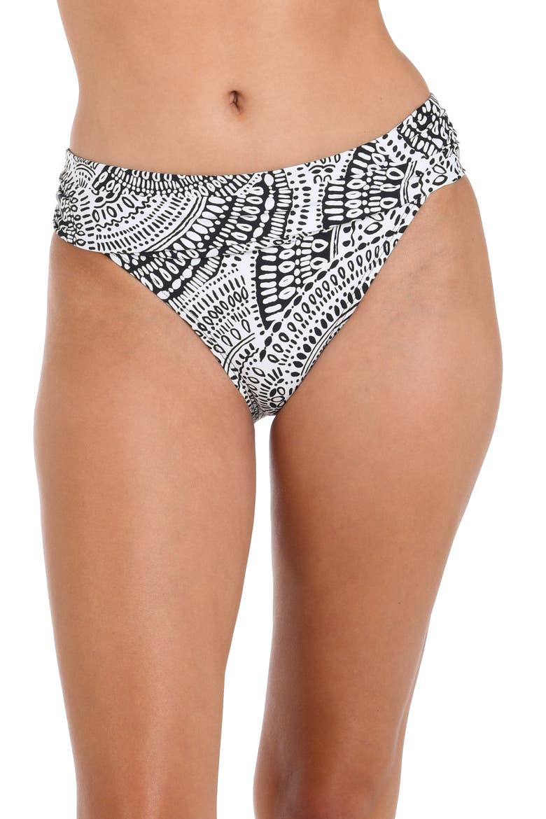 Dream Catcher Shirred Band Hipster Bikini Bottoms, Main, color, IVORY