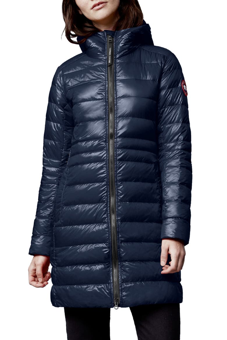 Cypress Packable Hooded 750-Fill-Power Down Puffer Coat, Main, color, ATLANTIC NVY-BLEU MAR ATLAN