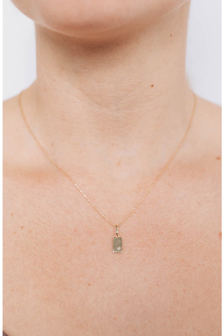 Love Letter Dog Tag Pendant Charm, Alternate, color, GOLD/ DIAMOND