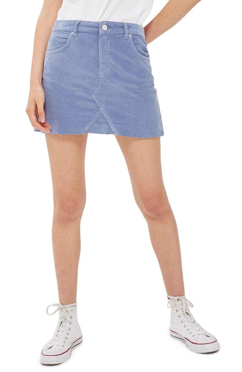 Topshop Velvet Miniskirt, Main, color, 