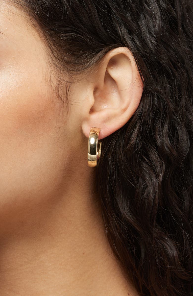 LANA 14K Gold Curved Hoop Earrings, Alternate, color, Yellow