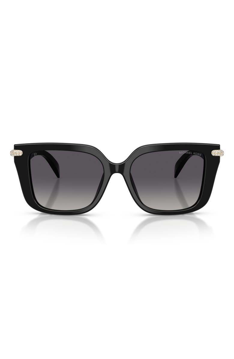 Michael Kors Santo Domingo 54mm Polarized Gradient Square Sunglasses, Main, color, Black / Grey Polar Mono Bio