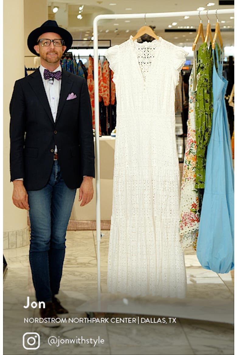 Satori Ruffle Cotton Eyelet Maxi Dress video
