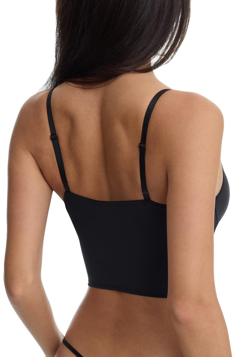 Late Night Faux Leather Corset Cami, Alternate, color, Black