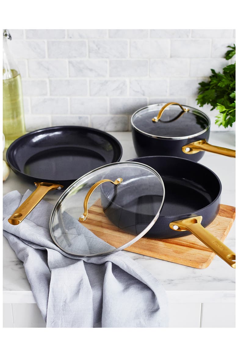 Reserve 5-Piece Ceramic Nonstick Pan Set, Alternate, color, BLACK