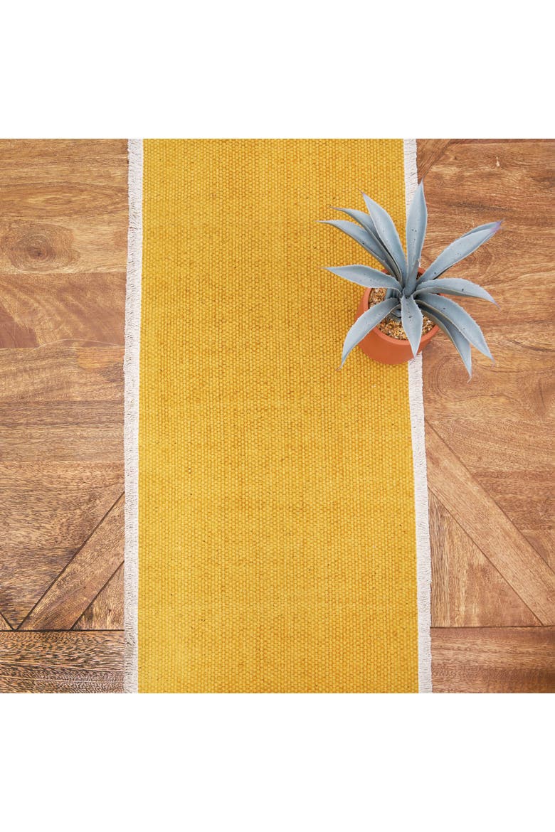 Fringed Dandelion Table Runner 14" x 72", Alternate, color, Yellow