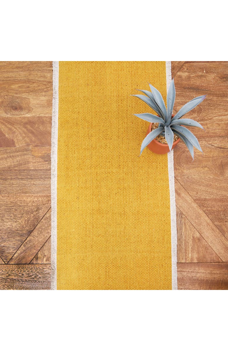 C&F Home Fringed Dandelion Table Runner 14" x 72", Alternate, color, Yellow