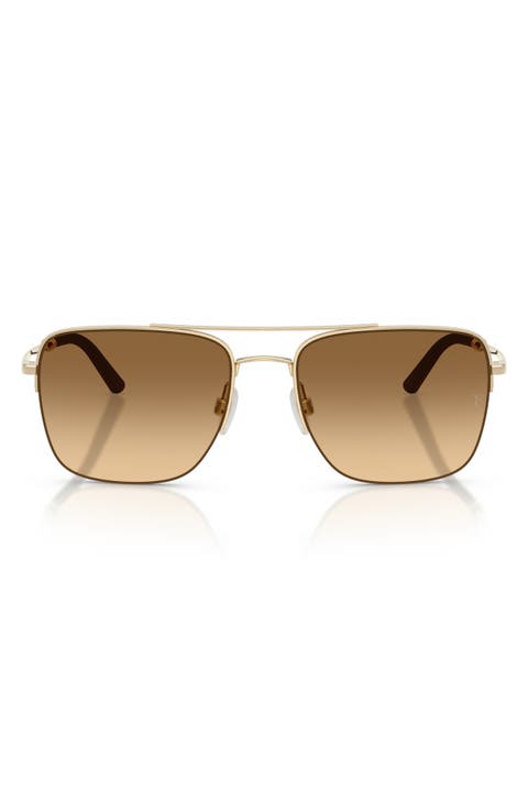 Roger Federer 56mm Semirimless Pilot Sunglasses