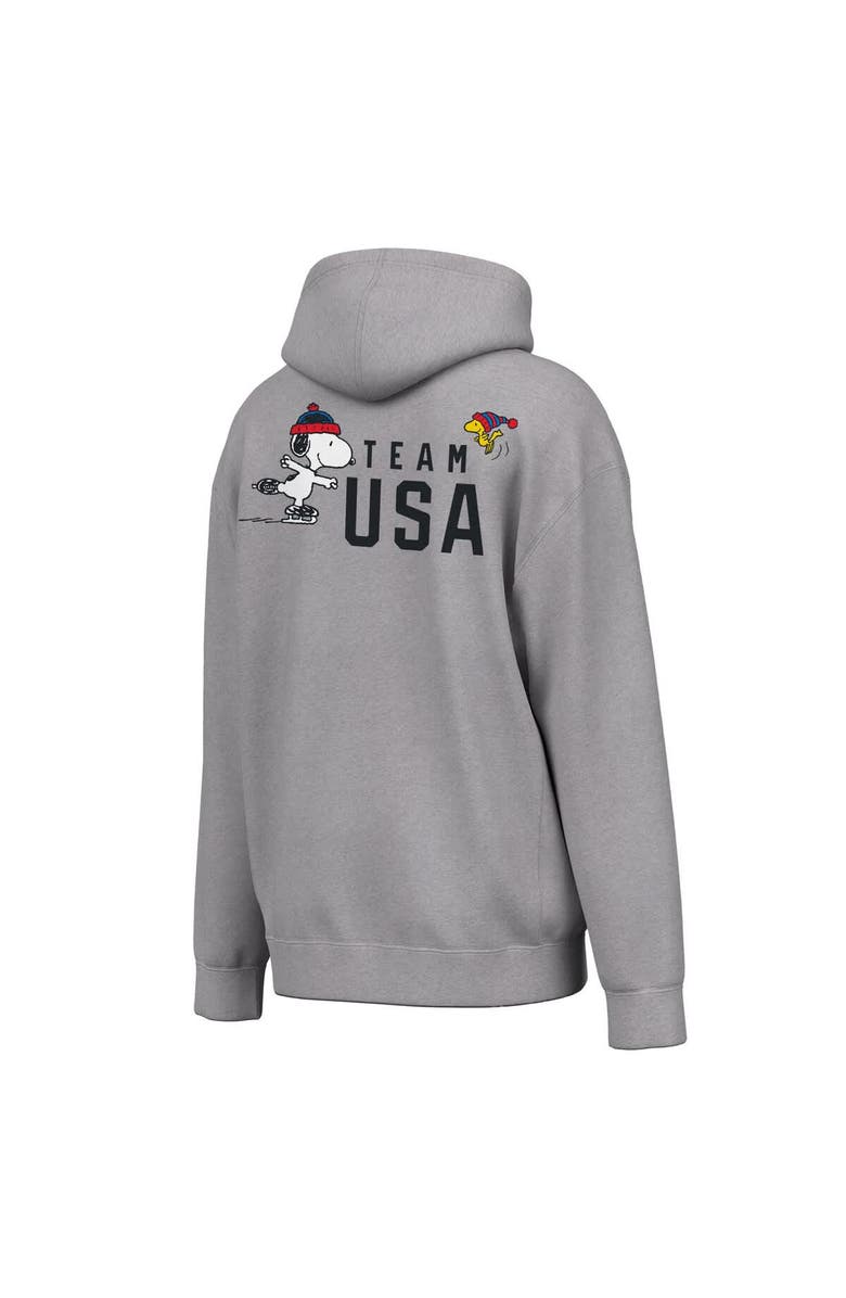 Outerstuff Men's Outerstuff Heather Gray Team USA x Peanuts Team Spirit Hoodie, Alternate, color,