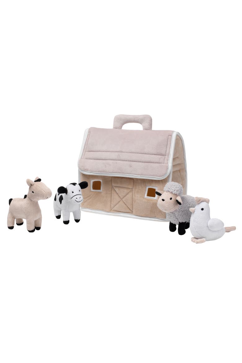 Baby Farm Plush Barn with 4 Stuffed Animals Toy, Alternate, color, Taupe