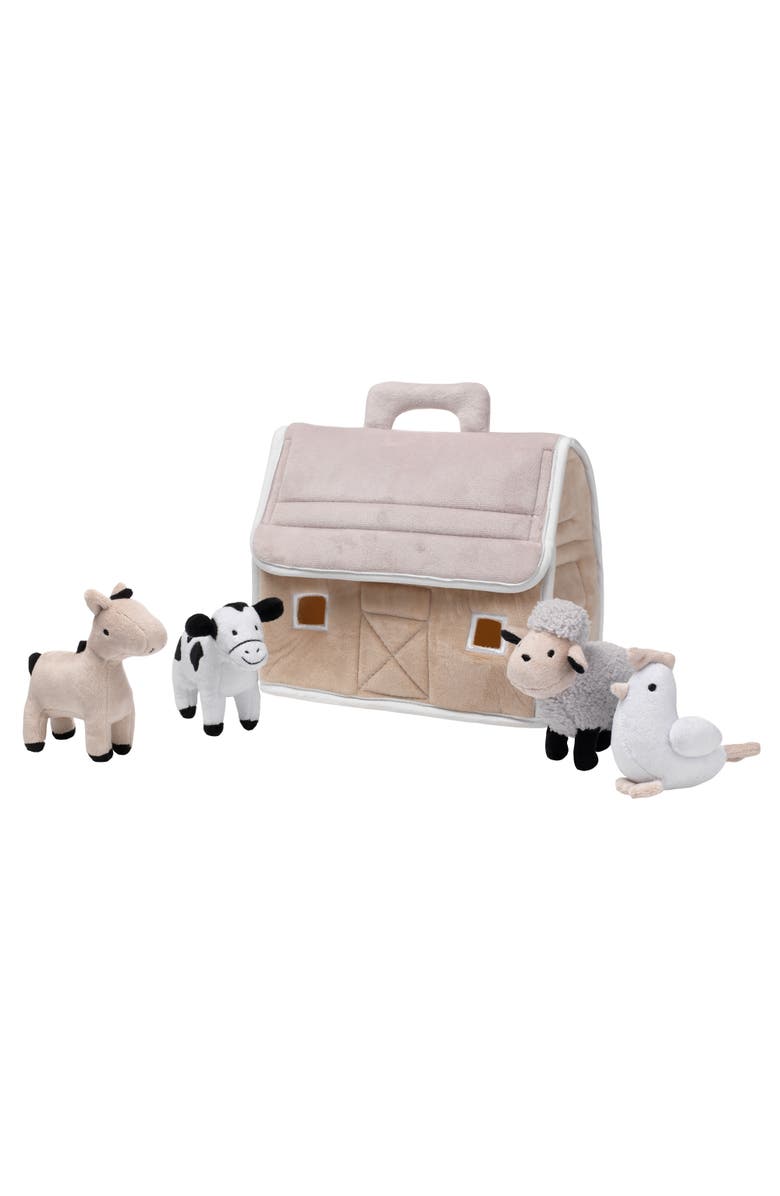 Lambs & Ivy Baby Farm Plush Barn with 4 Stuffed Animals Toy, Alternate, color, Taupe