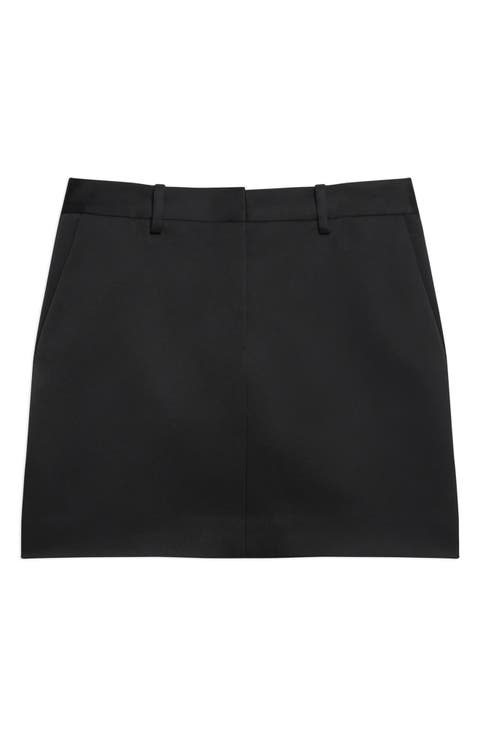 Bonded Satin Miniskirt