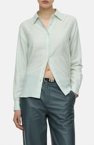 Closed Cotton & Cashmere Blend Button-Up Shirt