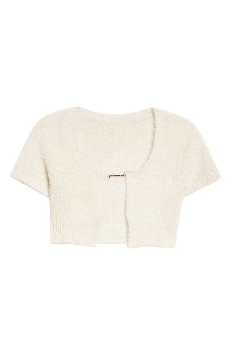 Jacquemus La Maille Neve Fluffy Crop Cardigan, Alternate, color, 