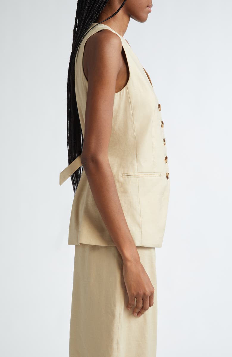 Veronica Beard Life Linen Blend Vest, Alternate, color,