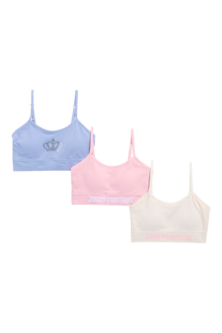 Kids' Assorted 3-Pack Bralettes, Main, color, ICELAND/ PASTEL PARCHMT/ BLUSH