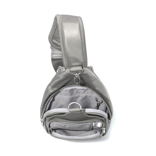 Baggallini Central Park Sling Bag In Steel Grey Twill