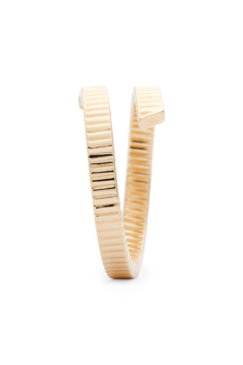 Grooved 14K Gold Bypass Ring (Nordstrom Exclusive), Alternate, color, YELLOW GOLD