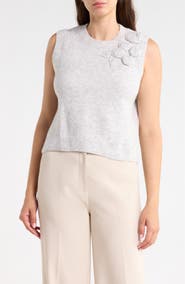 ELIE ELIE TAHARI Rosette Sleeveless Sweater