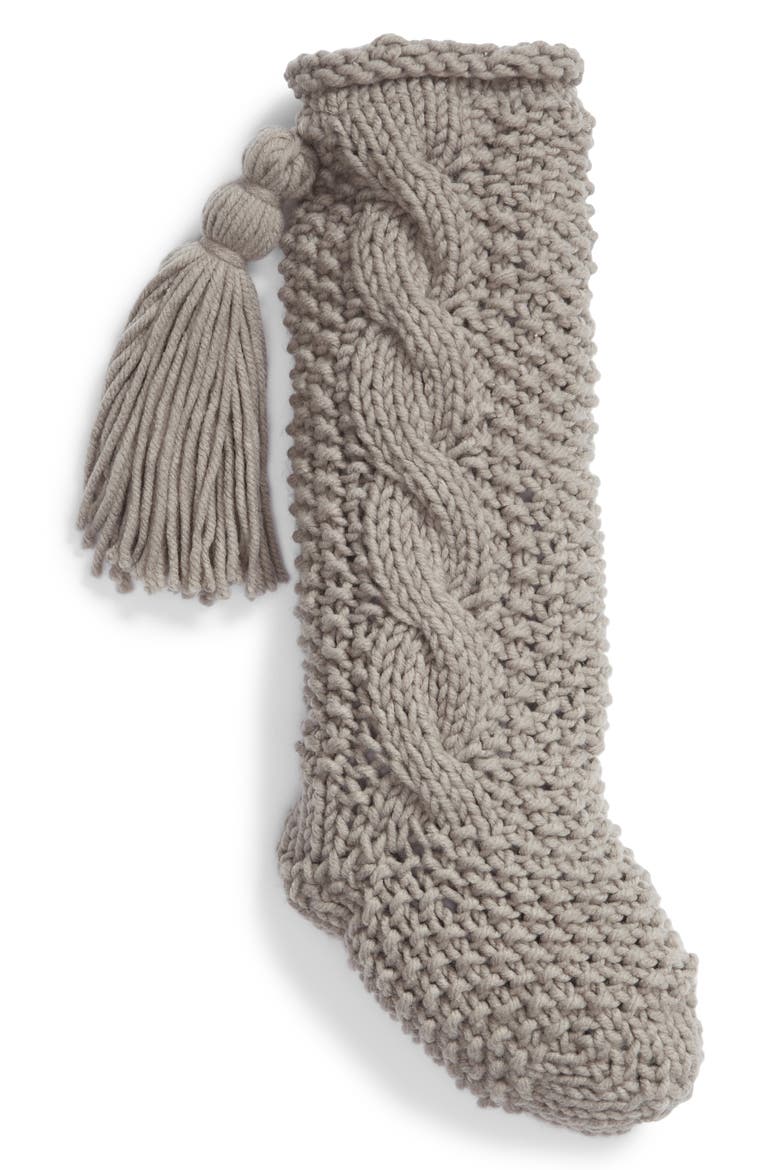 Cable Knit Stocking, Main, color, GREY FROST