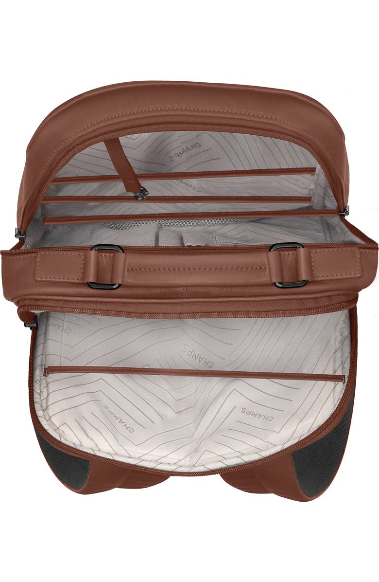 CHAMPS Onyx Modern Waterproof Backpack, Alternate, color, Brown