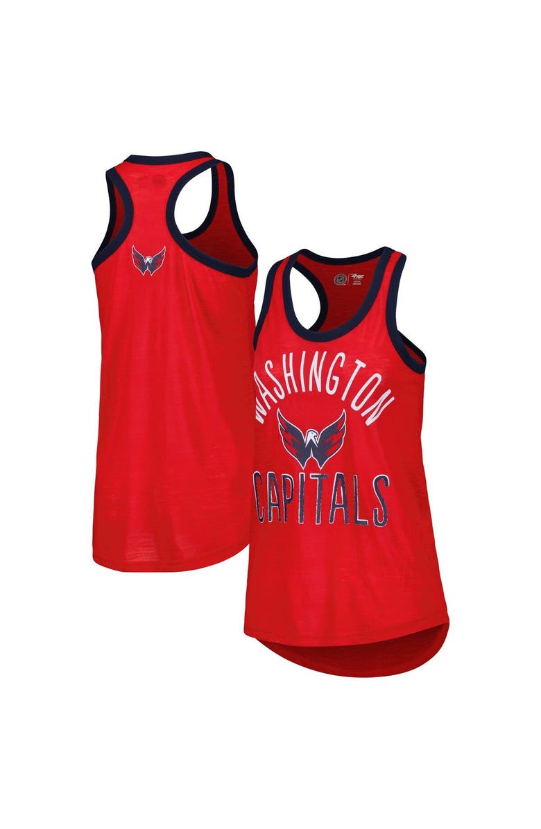 G-III 4HER BY CARL BANKS Women's G-III 4Her by Carl Banks Red Washington Capitals First Base Racerback Scoop Neck Tank Top, Main, color, Red