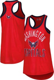 G-III 4HER BY CARL BANKS Women's G-III 4Her by Carl Banks Red Washington Capitals First Base Racerback Scoop Neck Tank Top