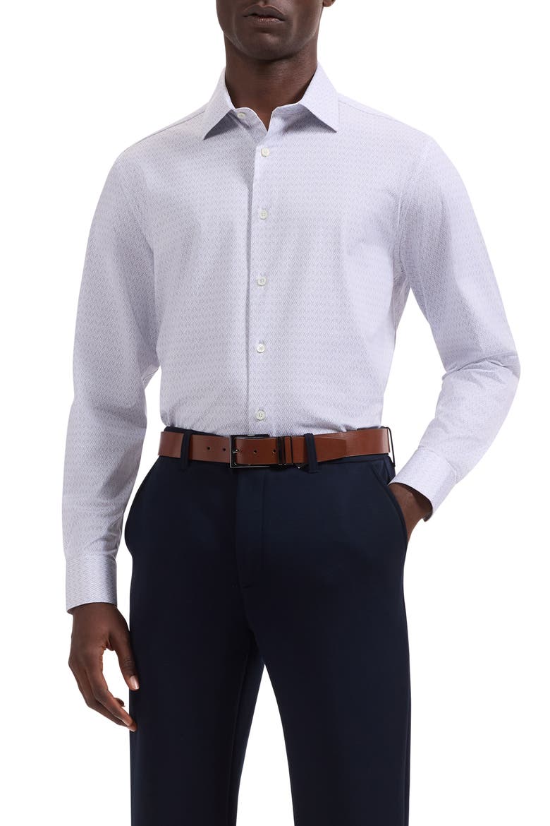 James OoohCotton® Geo Print Button-Up Shirt, Main, color, VISTA BLUE