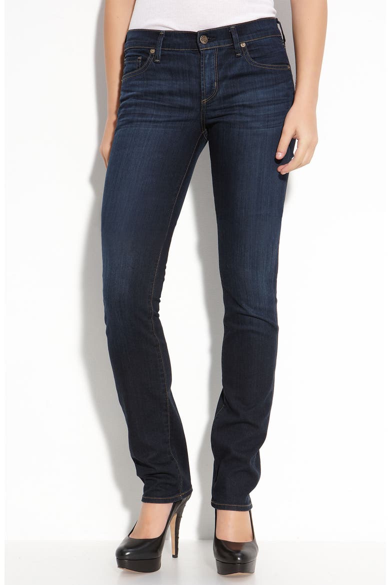 'Ava' Straight Leg Stretch Jeans, Main, color, FAITH DARK