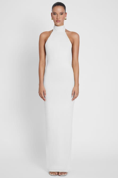 Leau Alaia Drape Maxi Dress In White