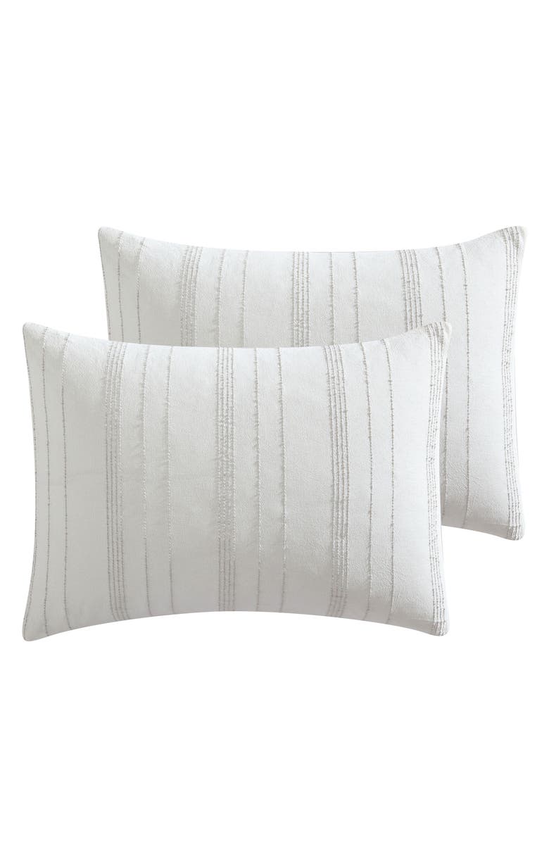 Tahari Mellie Stripe Cotton Comforter Set, Alternate, color, White/Pumice Stone
