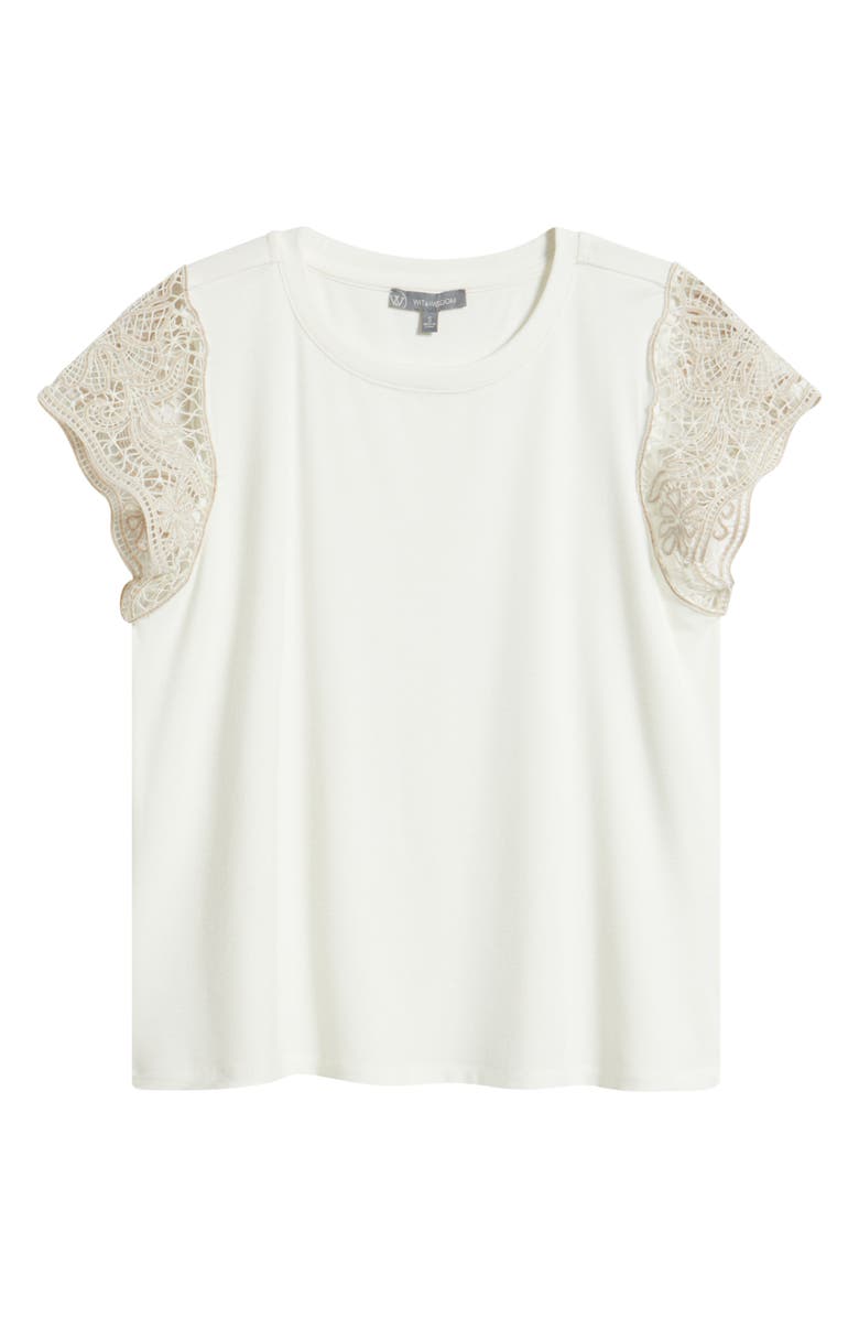 Wit & Wisdom Crochet Knit Top, Alternate, color, 