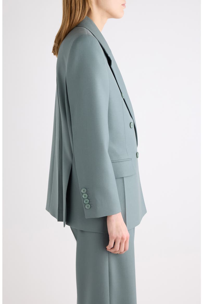 Double Breasted Light Wool Gabardine Blazer, Alternate, color, URBAN GREY