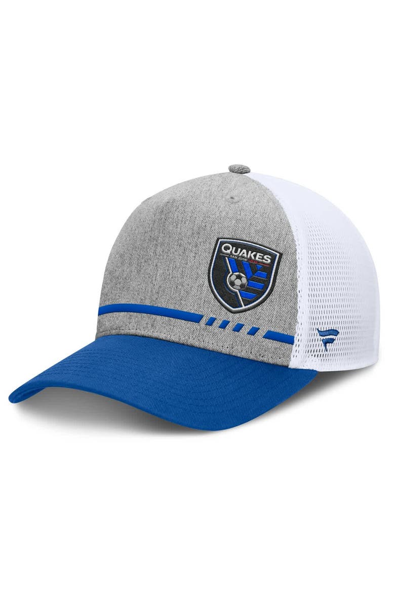 FANATICS Men's Fanatics Heather Gray San Jose Earthquakes Low Block Trucker Adjustable Hat, Main, color, 