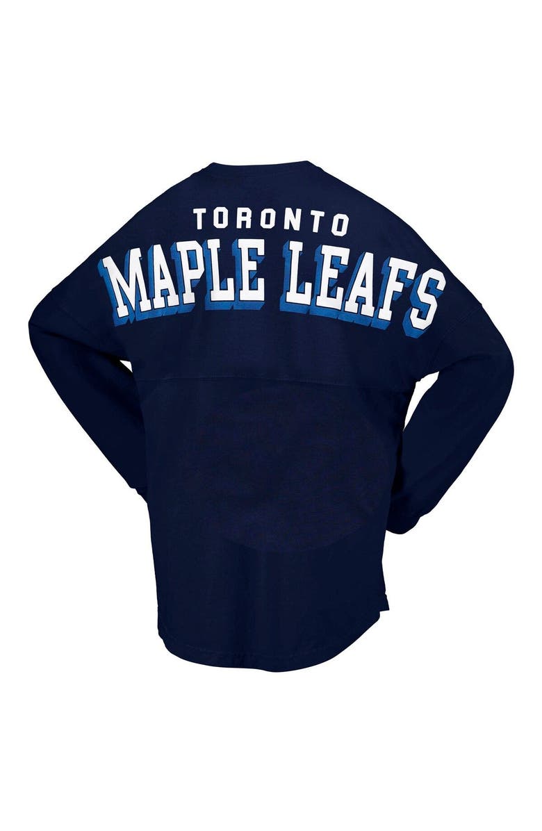 FANATICS Women's Fanatics Branded Navy Toronto Maple Leafs Spirit Lace-Up V-Neck Long Sleeve Jersey T-Shirt, Alternate, color, Navy