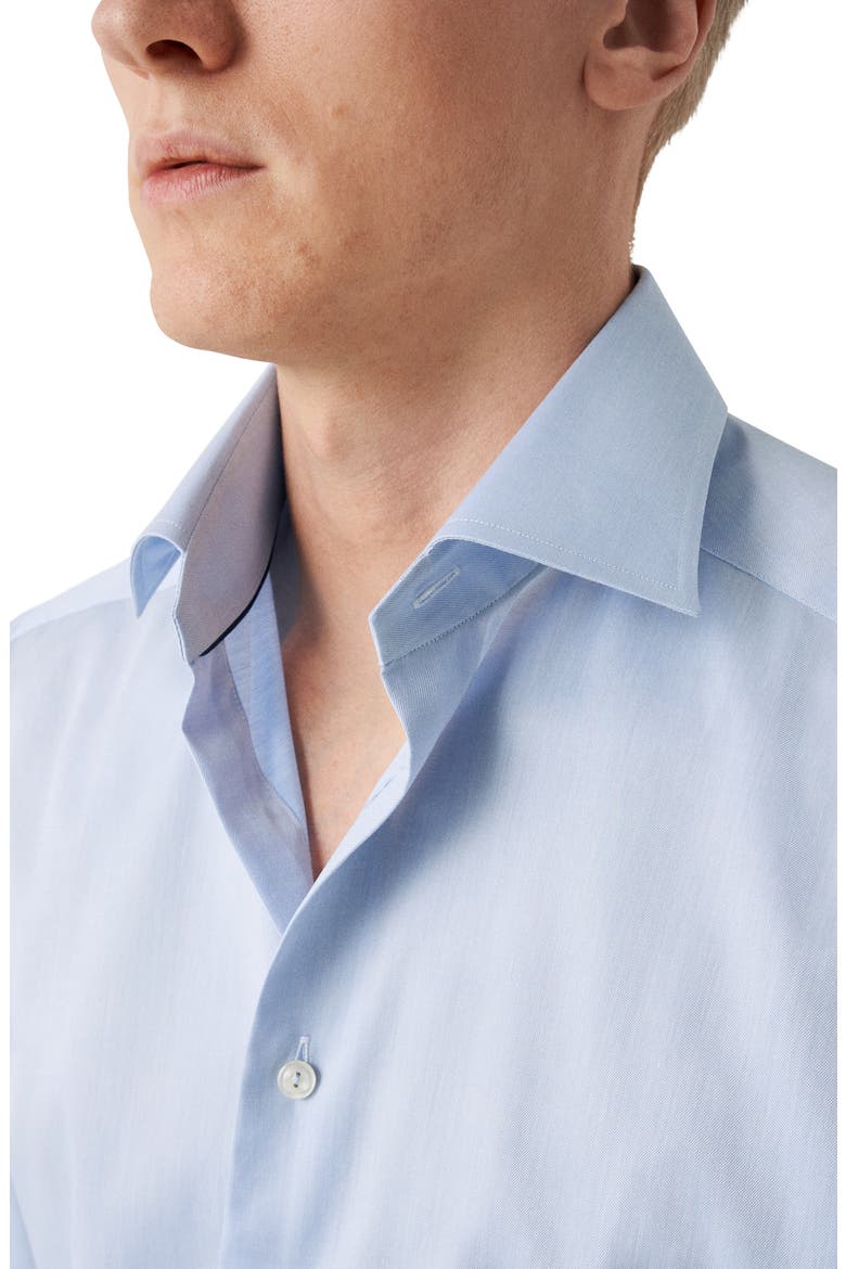 Slim Fit Cotton Twill Dress Shirt, Alternate, color, BLUE