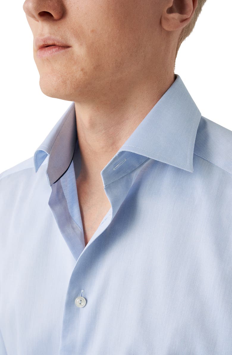 Eton Slim Fit Cotton Twill Dress Shirt, Alternate, color, Blue
