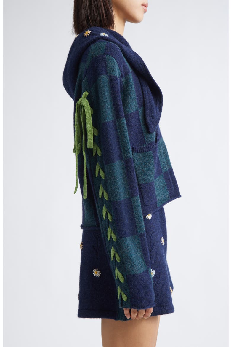 Daisy Lambswool Boxy Jacket with Removable Tie Hood, Alternate, color, NAVY