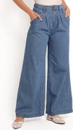 Petal & Pup Rosalee Pleated Chambray Wide Leg Pants
